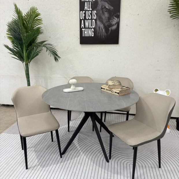 פינת אוכל קרמיקה אפור